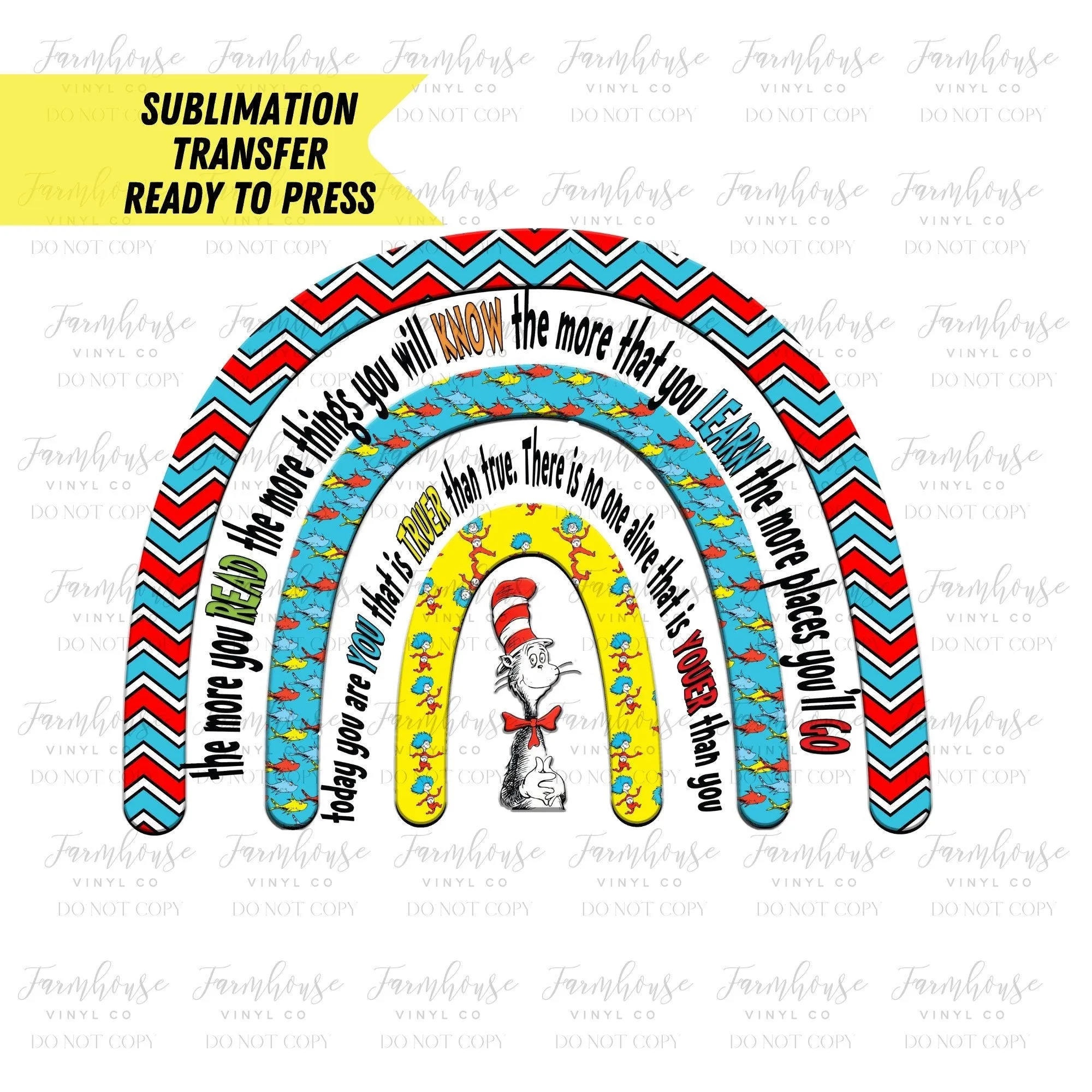 Read Across America Rainbow Design, Ready To Press, Sublimation Transfers, DIY Shirt, Transfer Ready To Press, Teacher Design for Shirts