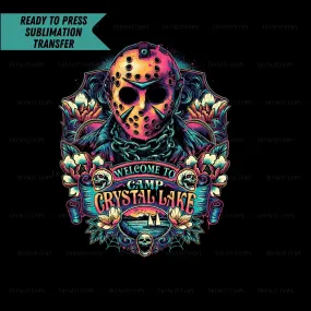 Ready To Press, Sublimation Transfers, Horror Movie Lover, Sublimation, Transfer Ready To Press, Halloween Crystal Lake Neon Heat Transfer