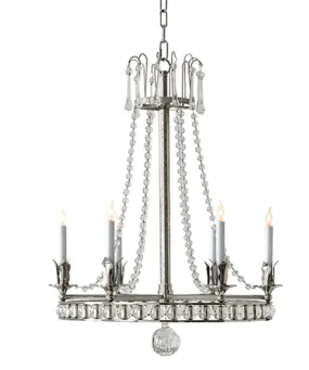 Regency Style Chandelier, Polished Nickel