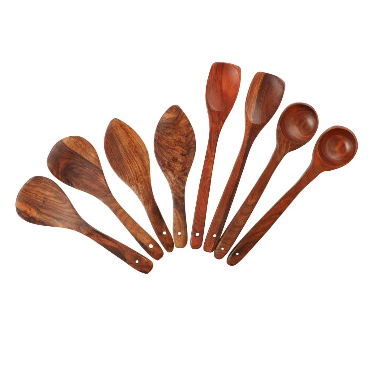 Rustic Queen Spatula Serving Set of 8 Indian Rosewood or Sheesham