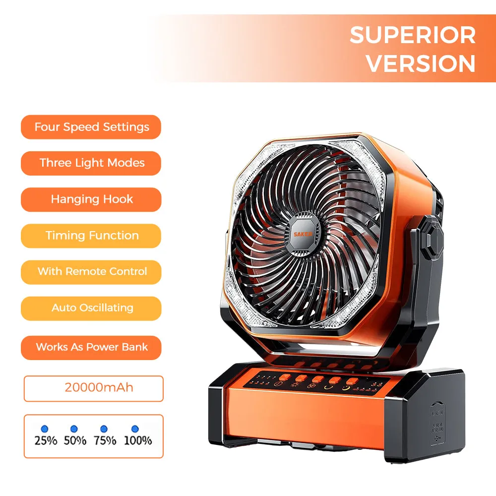 SAKER® Rechargeable Camping Fan