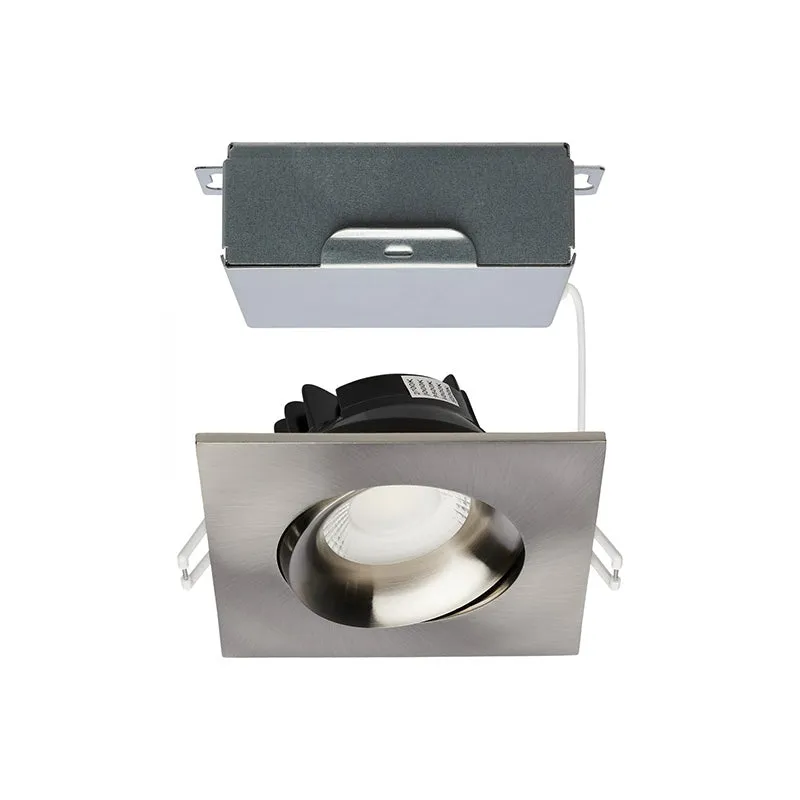 Satco 3.5" 12W LED Square Direct Wire Downlight Gimbaled, CCT Selectable