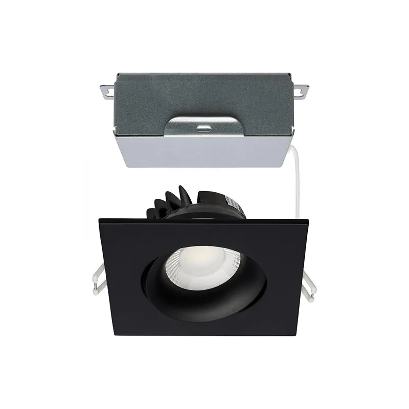 Satco 3.5" 12W LED Square Direct Wire Downlight Gimbaled, CCT Selectable