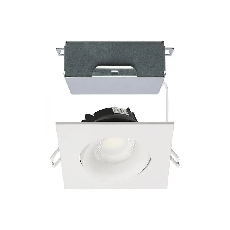 Satco 3.5" 12W LED Square Direct Wire Downlight Gimbaled, CCT Selectable