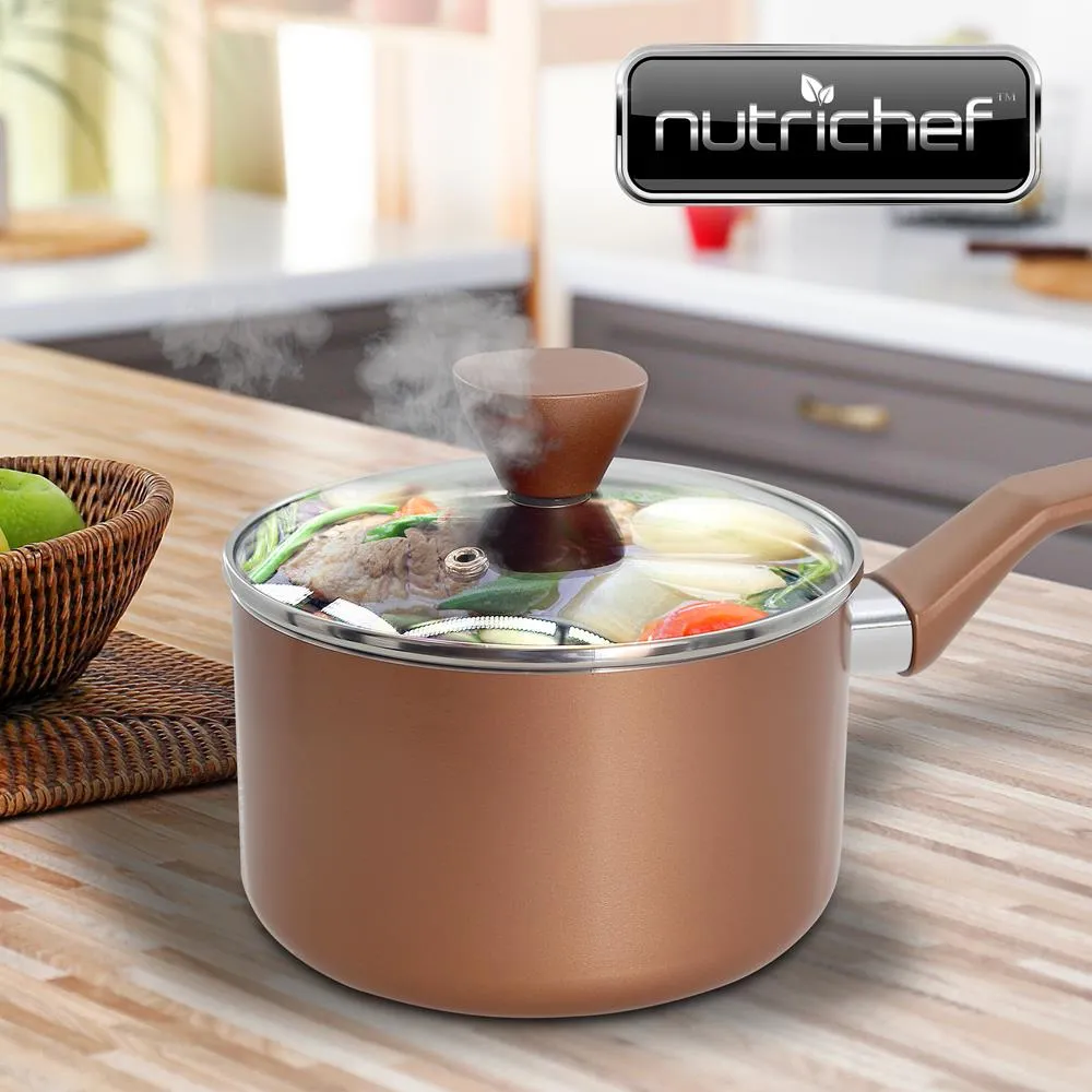 Saucepan Pot With Lid - Non-Stick High-Qualified Kitchen Cookware With See-Through Tempered Glass Lids, 1 Qt. (Works With Model: Nccwa13Br)