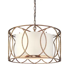 SAUSALITO 5 LIGHT PENDANT CHANDELIER, SILVER GOLD