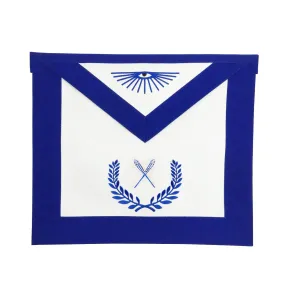 Secretary Blue Lodge Officer Apron - Royal Blue with Wreath