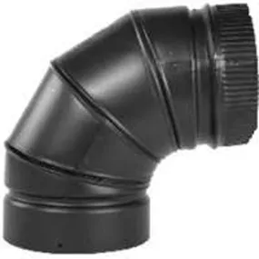 Selkirk DSP6E9-1/266230 Stove Pipe Elbow, 90 deg Angle, 6 in, Aluminized Steel, Black :EA: QUANTITY: 1