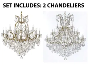 Set of 2-1 Maria Theresa Crystal Lighting Chandeliers Lights Fixture Ceiling Lamp H38" X W37" and 1 Large Foyer/Entryway Maria Theresa Empress Crystal (Tm) Chandeliers Lighting! H 60" W 52" - 1/21510/15 1   B12/2756/36 1