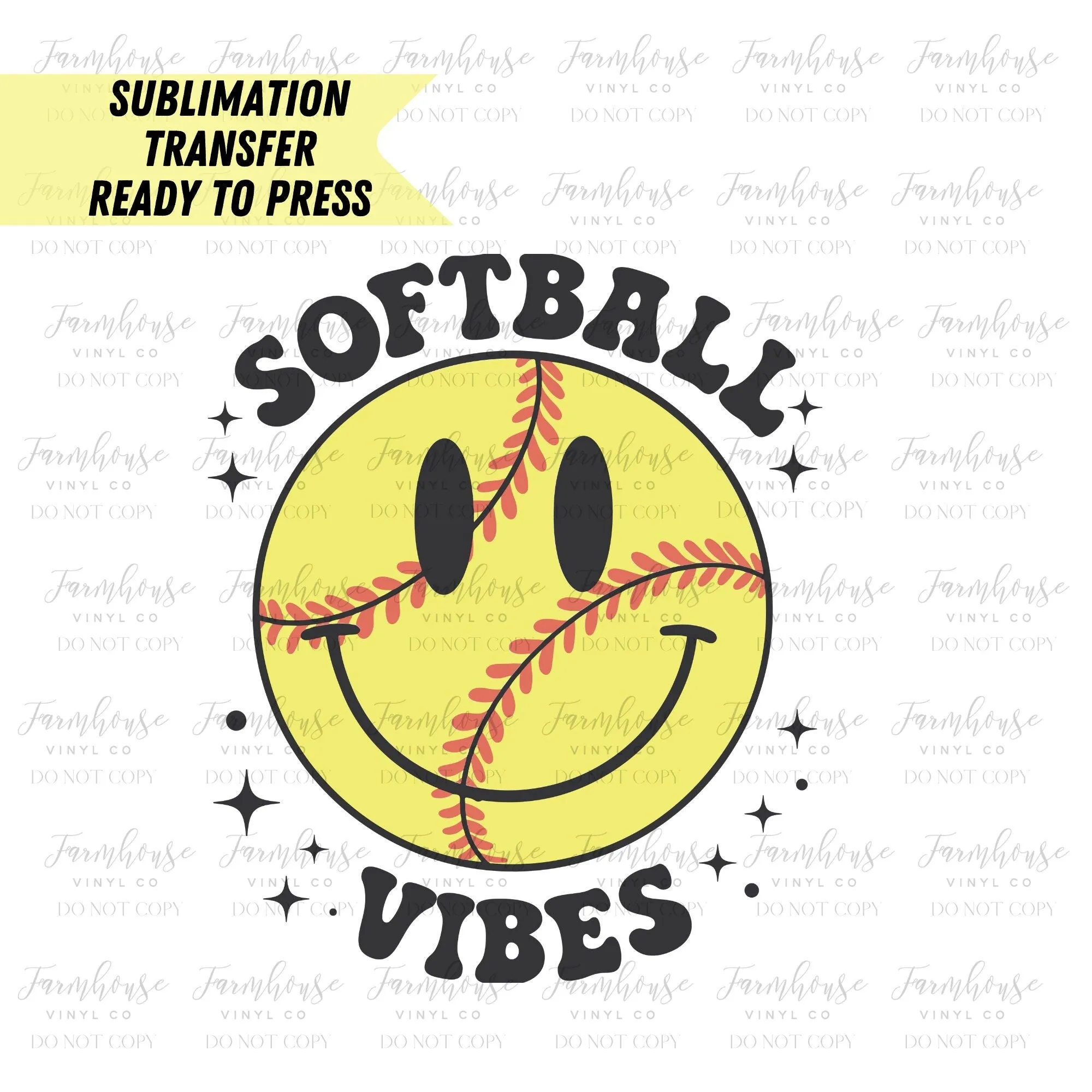 Softball Vibes, Retro , Sublimation Transfer Prints, Ready to Press, Heat Transfer Design, Softball Team Mom Design, Softball