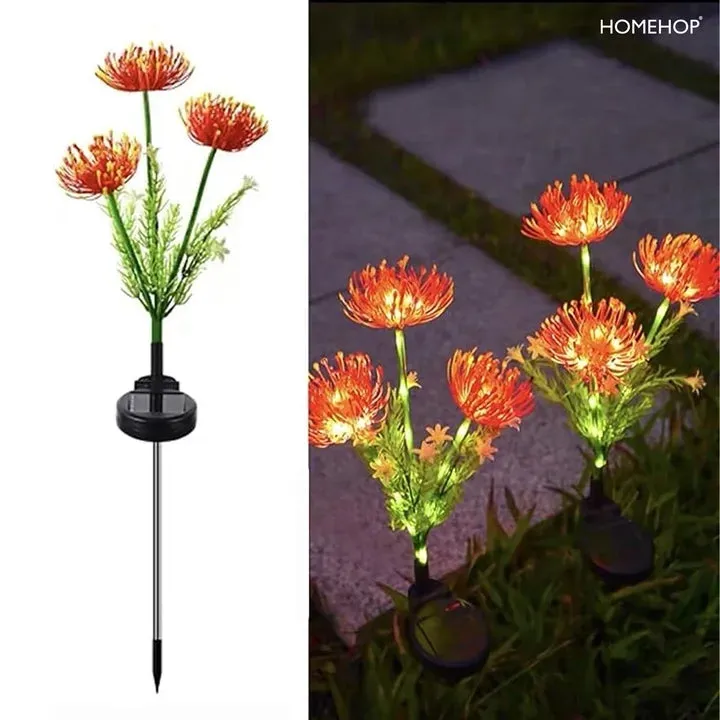 Solar Flower Lights For Garden Outdoor Waterproof Decorative Flower Lamp With 20 LED For Balcony, Pathway, Home Decor & Patio