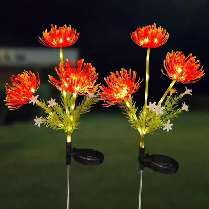 Solar Flower Lights For Garden Outdoor Waterproof Decorative Flower Lamp With 20 LED For Balcony, Pathway, Home Decor & Patio