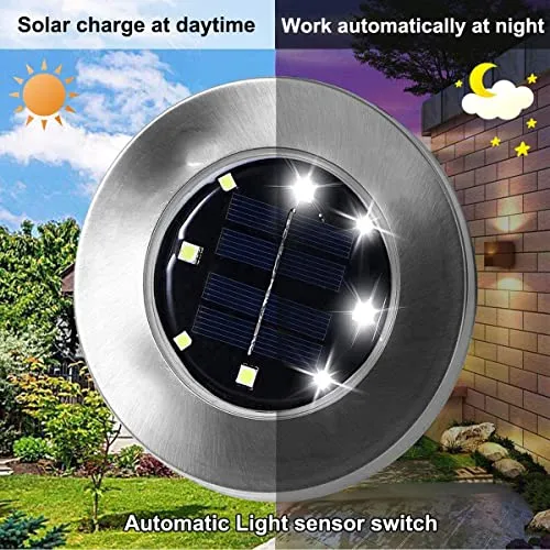 Solar Ground Lights, Waterproof Garden Upgraded Outdoor Bright in-Ground Landscape Lights for Pathway,Yard,Deck,Lawn,Patio,Walkway (12 Pack White Light)