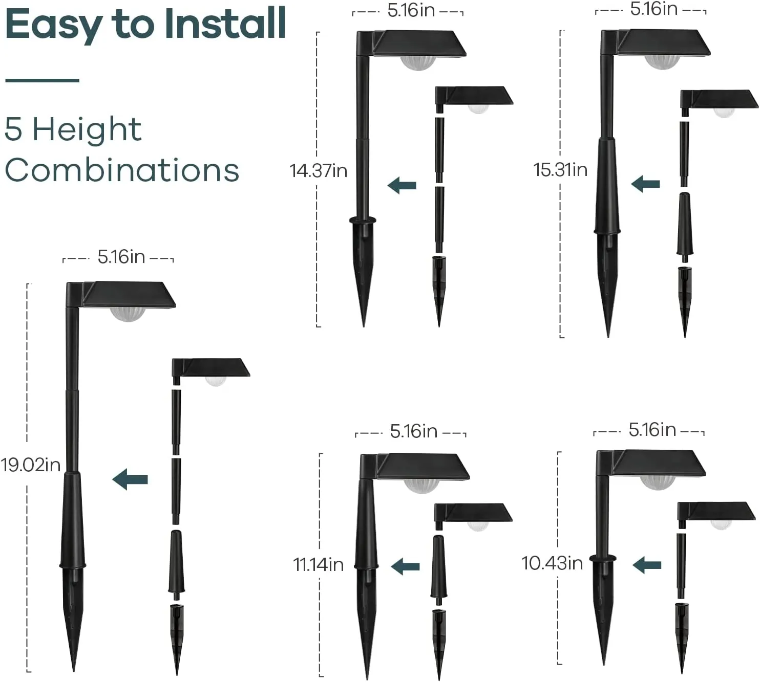 Solar Pathway Lights, 8 Pack Warm White Solar