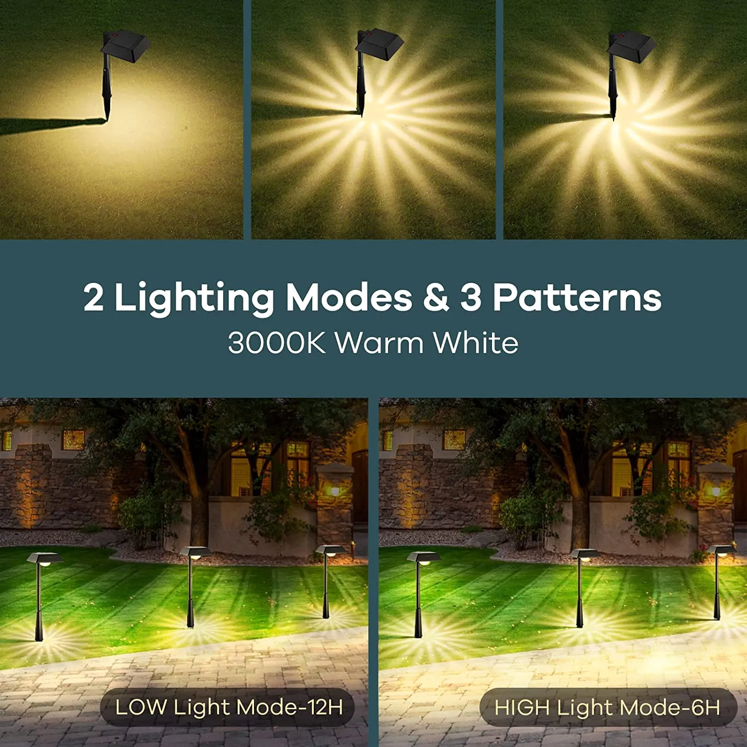 Solar Pathway Lights, 8 Pack Warm White Solar