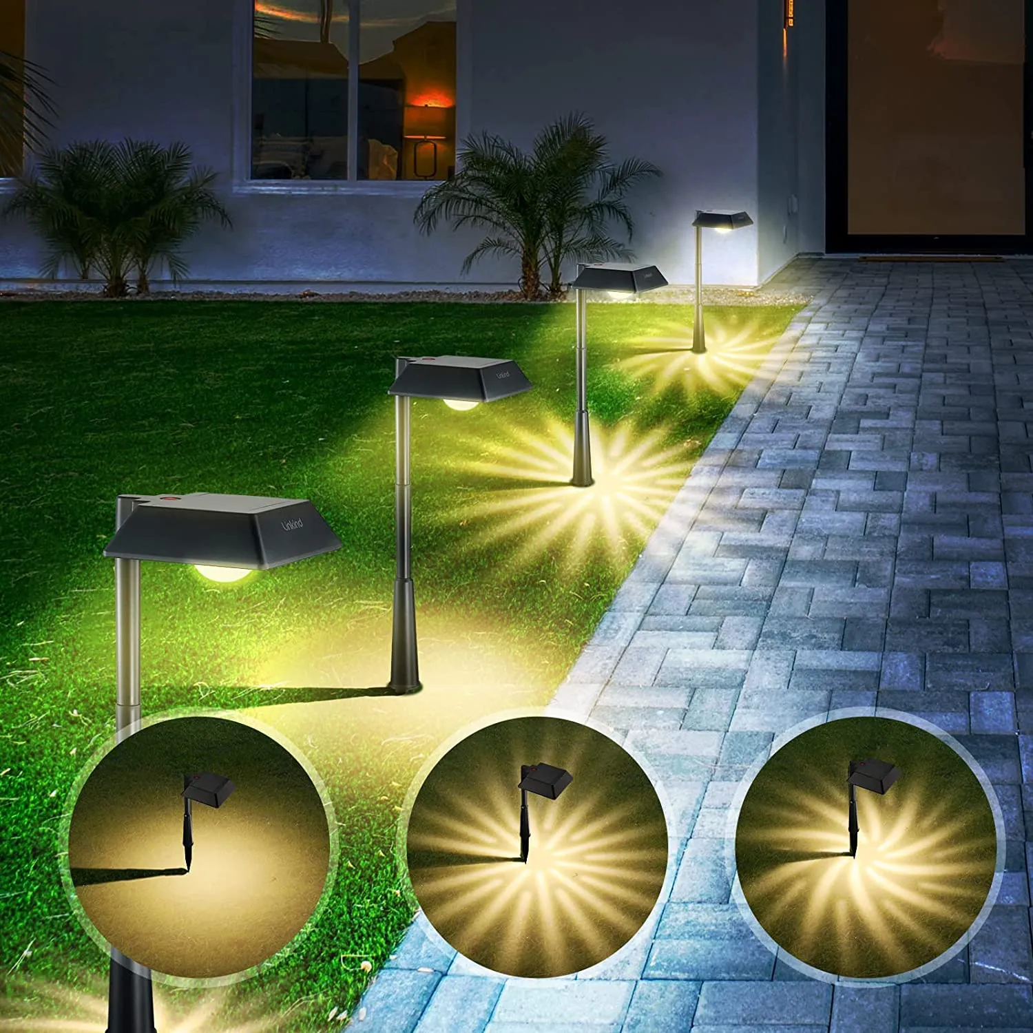 Solar Pathway Lights, 8 Pack Warm White Solar