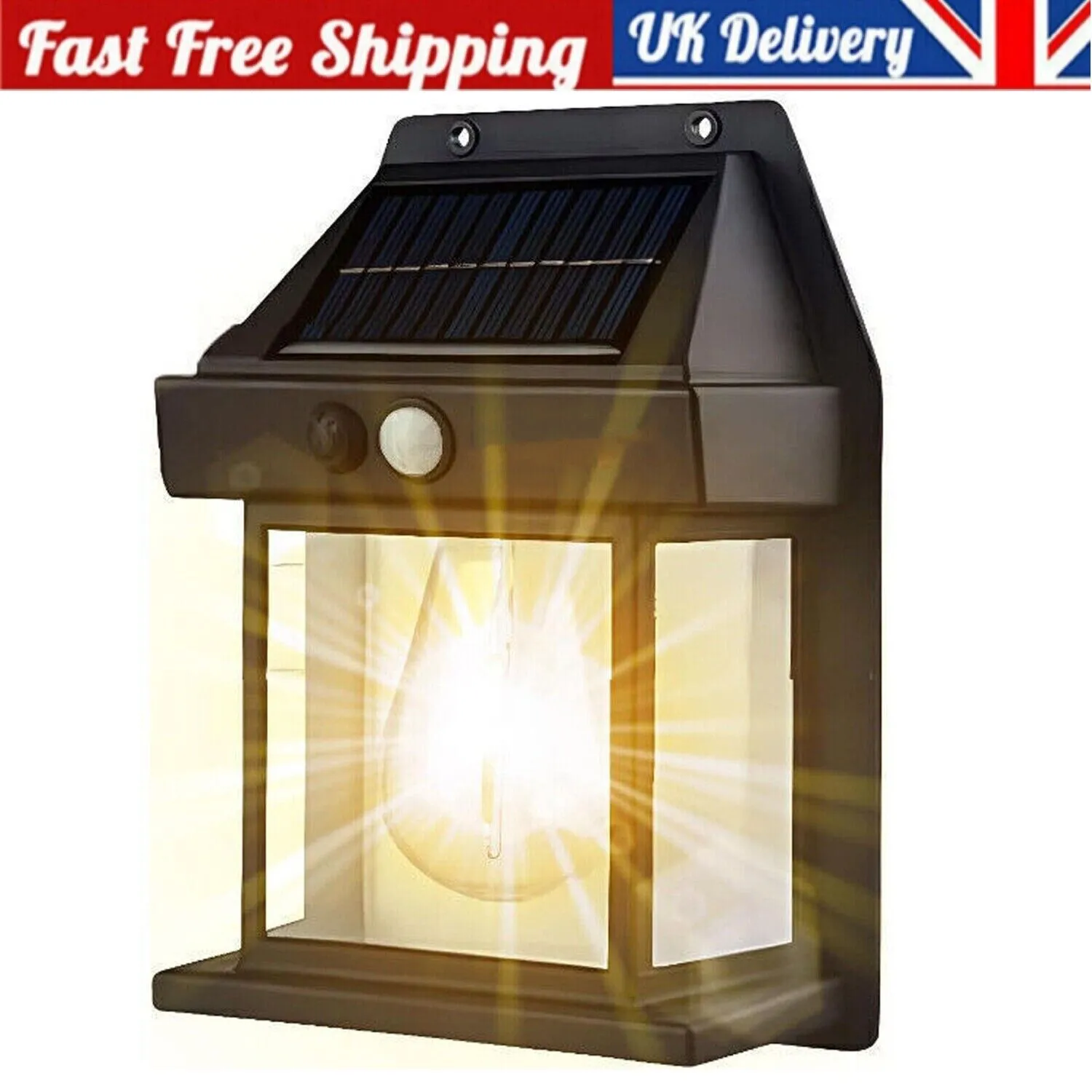 Solar Power Motion Sensor Outdoor Garden Lamp