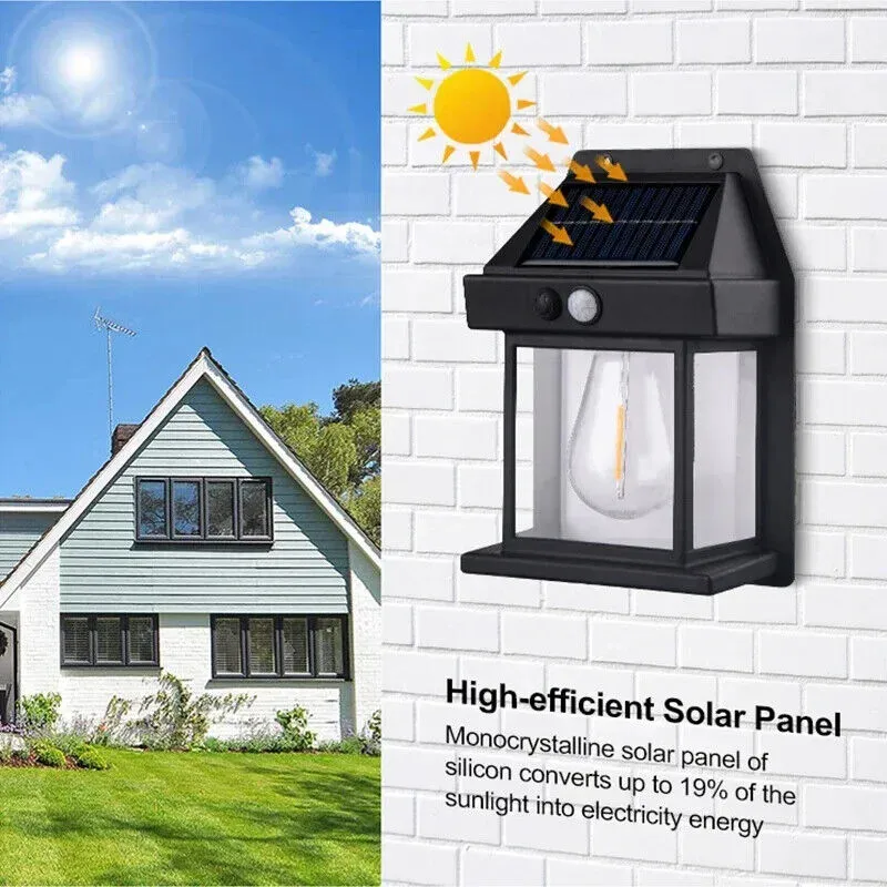 Solar Power Motion Sensor Outdoor Garden Lamp