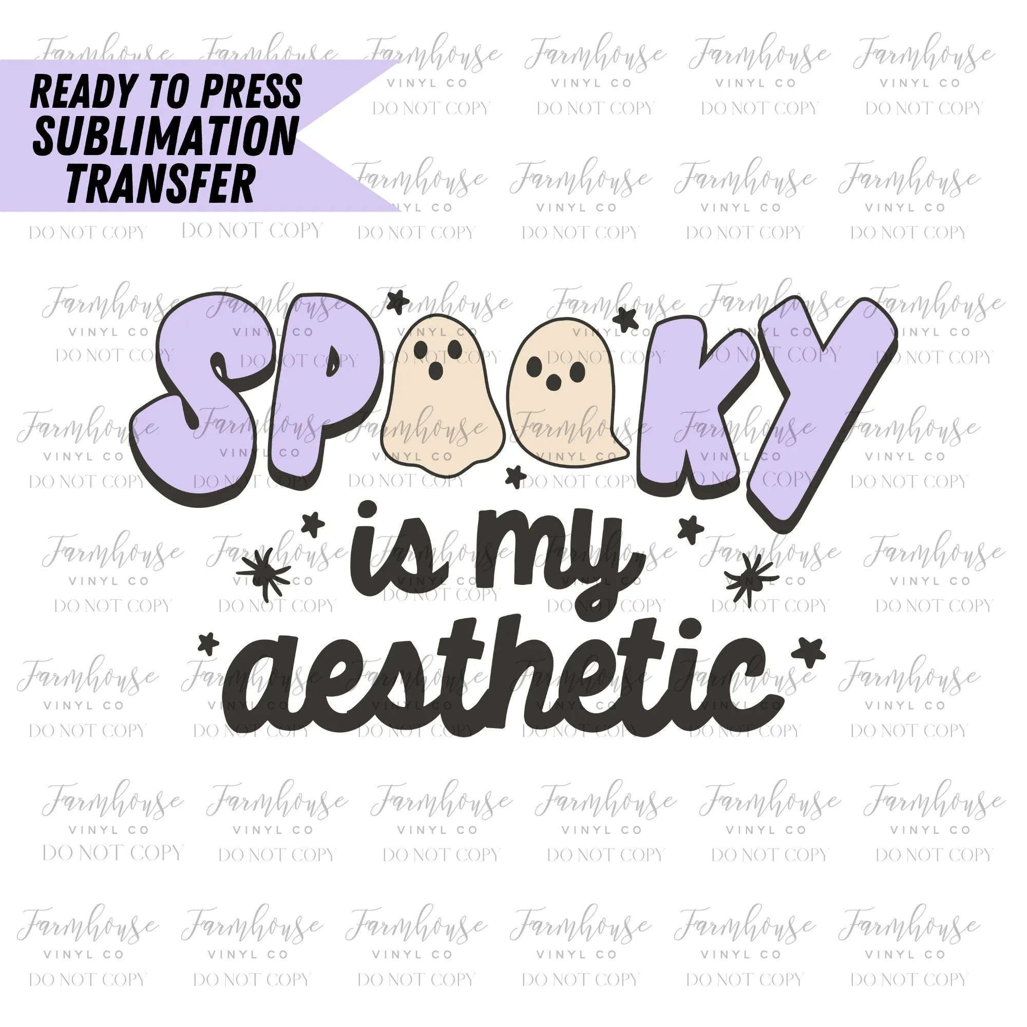 Spooky is my Aesthetic Design, Ready to Press Sublimation Transfers, Sublimation design, Retro Halloween Lover Design, Happy Ghosts