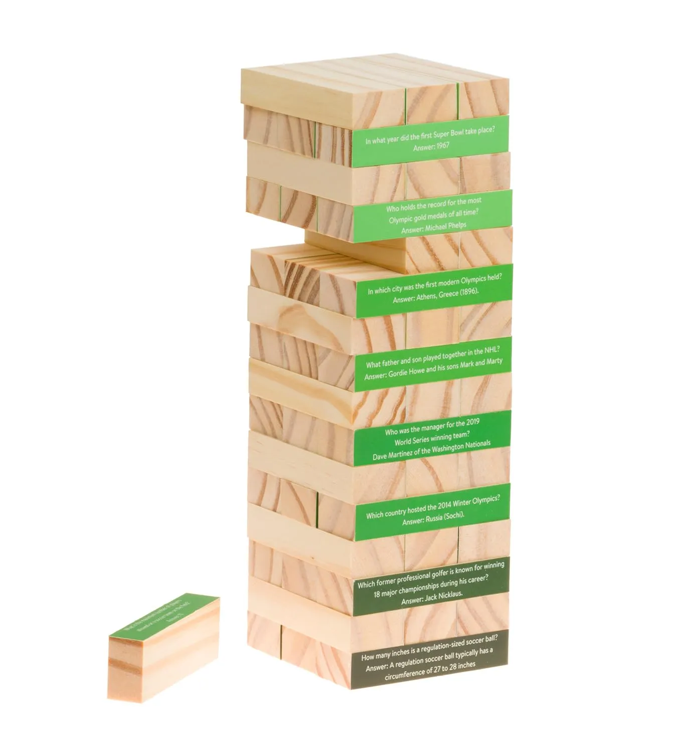 Sports Trivia Block Tower Game