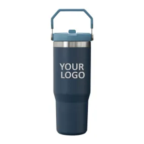 Stanley IceFlow Flip Straw 30oz Custom Tumblers, Navy