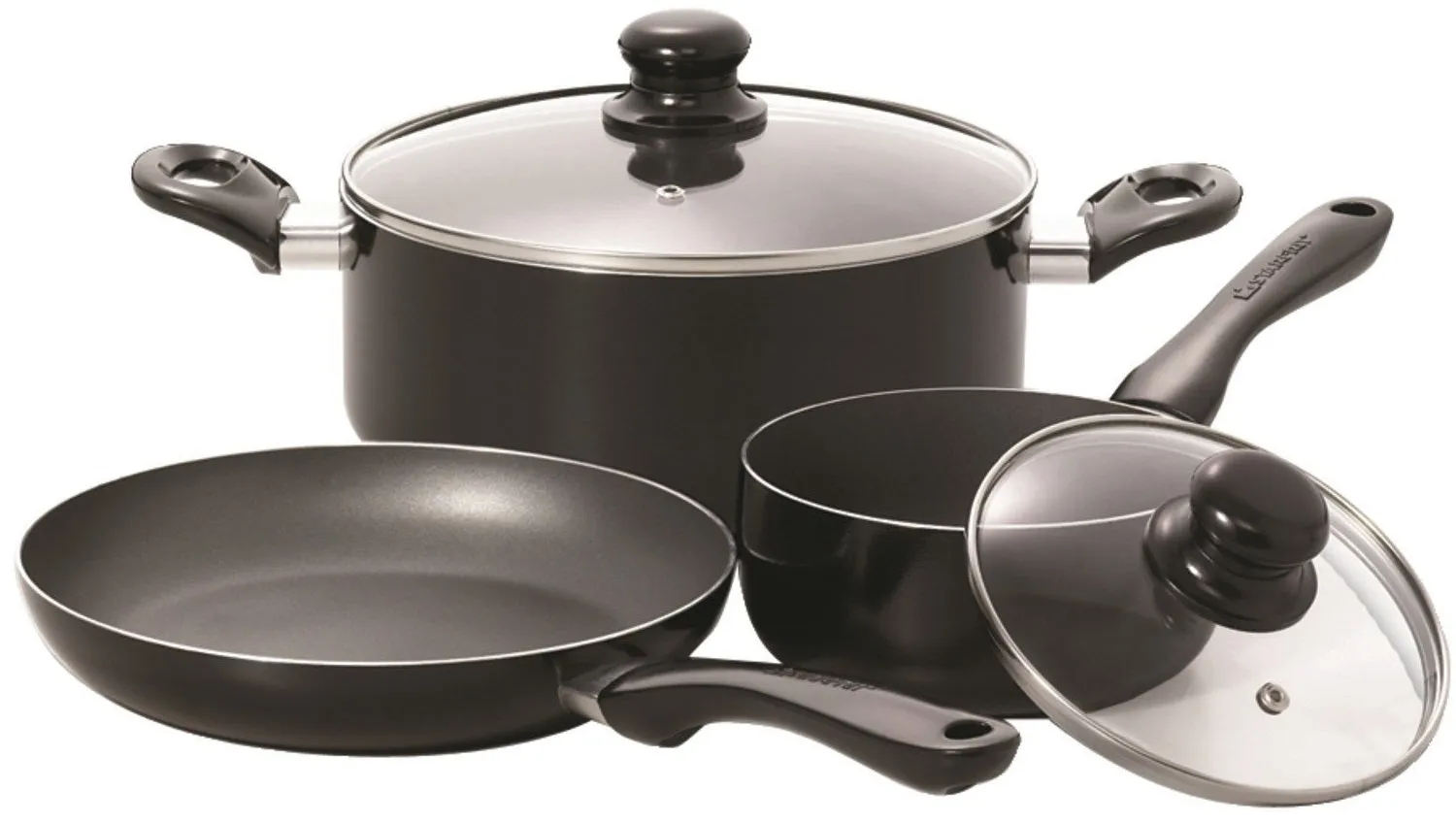 Starfrit 033059-002 Simplicity 5-Piece Cookware Set, Black, Aluminum