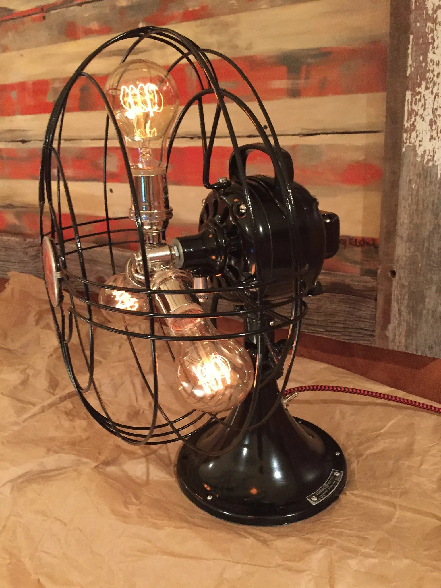 Steampunk Art Deco Antique General Electric Fan Lamp #DC7