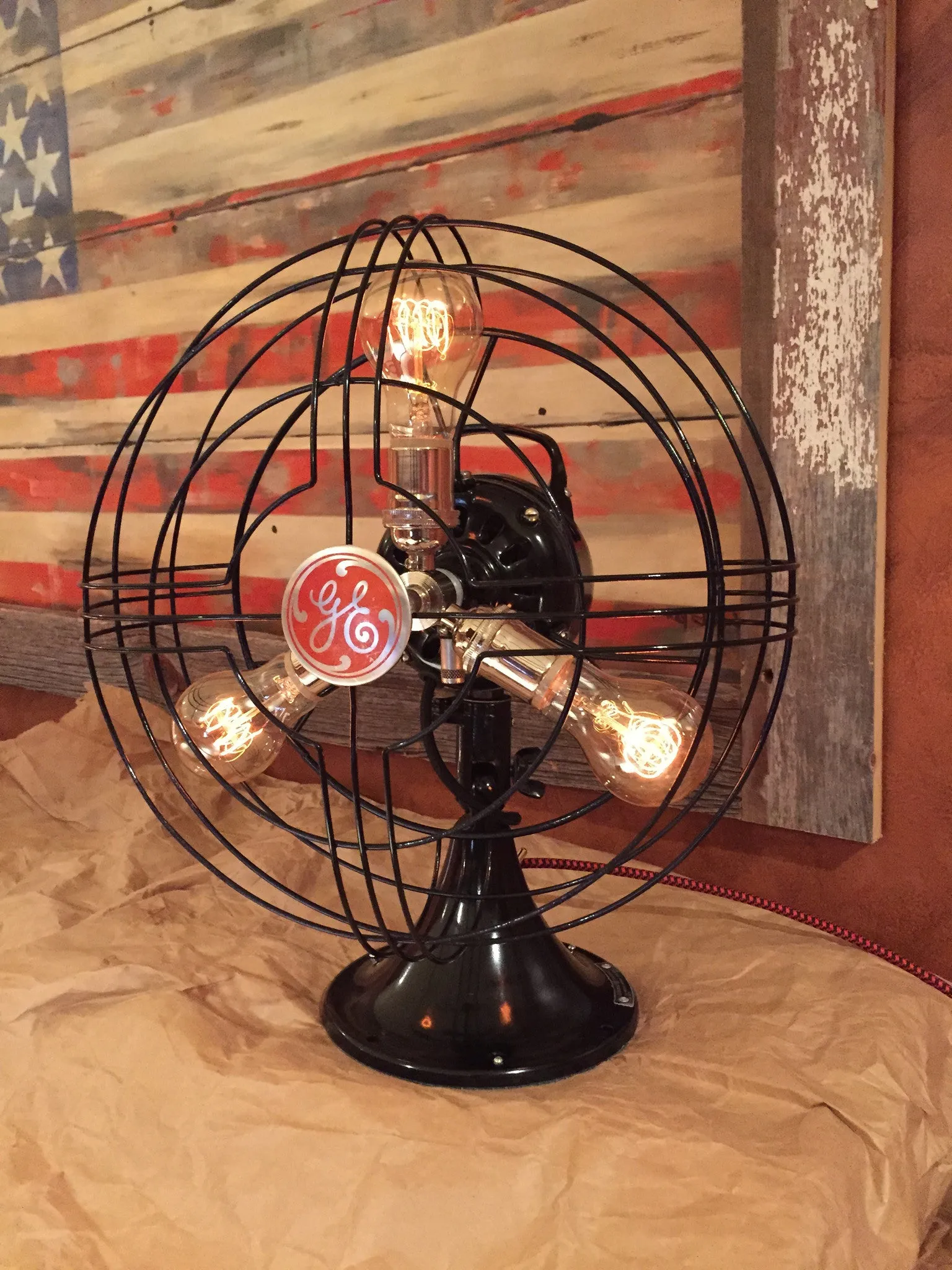 Steampunk Art Deco Antique General Electric Fan Lamp #DC7