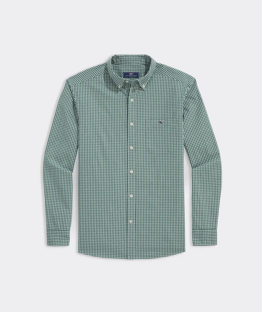 Stretch Poplin Gingham Shirt