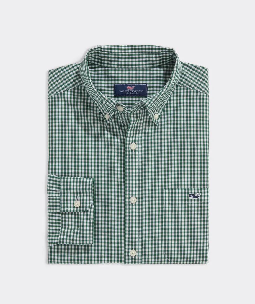 Stretch Poplin Gingham Shirt