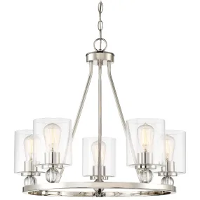 Studio 5 26 In. 5 Lights Chandelier Polished Nickel Finish