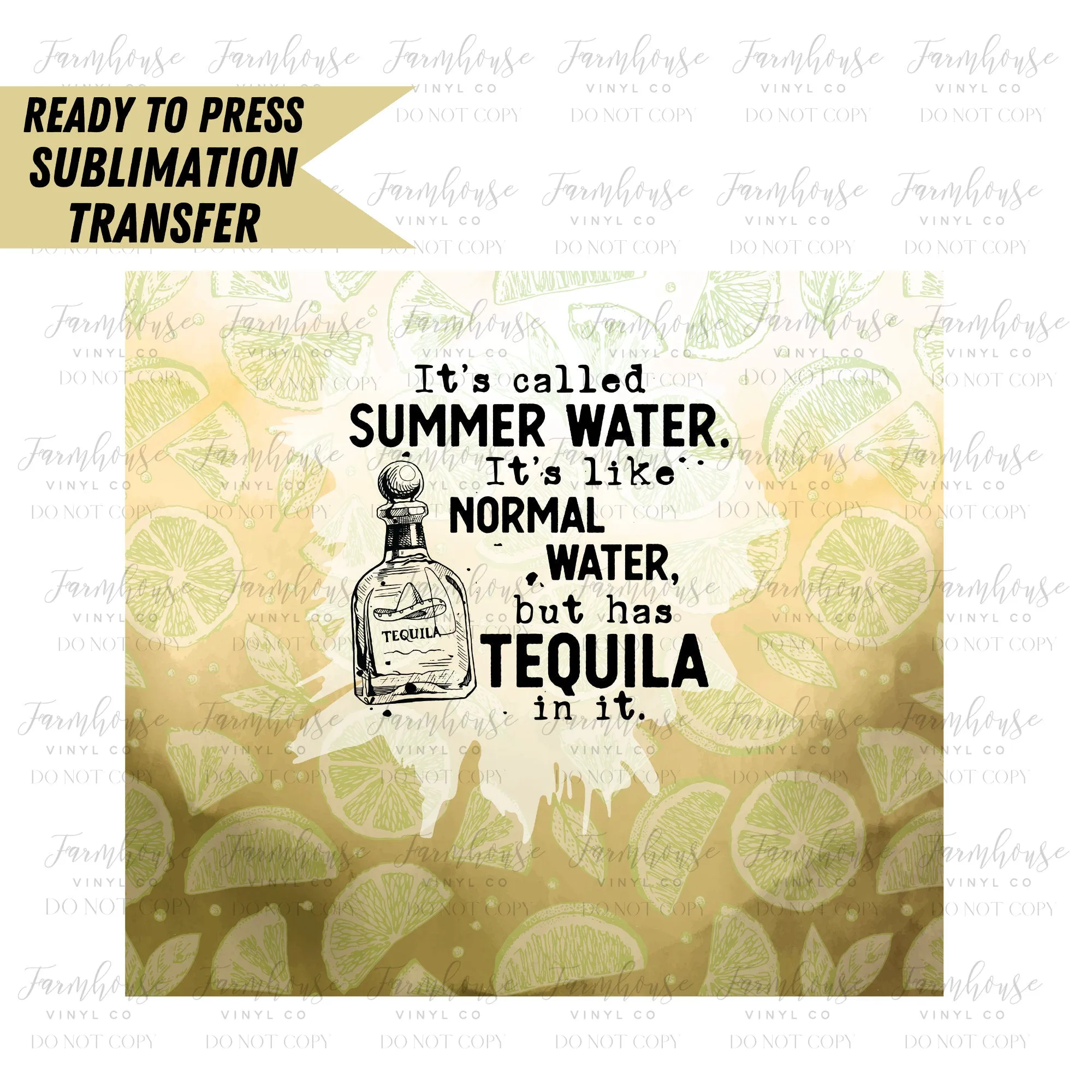 Summer Water Daiquiri, Ready to Press Tumbler Sublimation Transfer, Heat Transfer, Skinny 20 OZ, Skinny 30 OZ, Funny Summer Transfer, Vodka