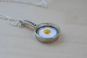 Sunny Side Up! | Egg in a Pan Charm Necklace | Breakfast Foods Jewelry