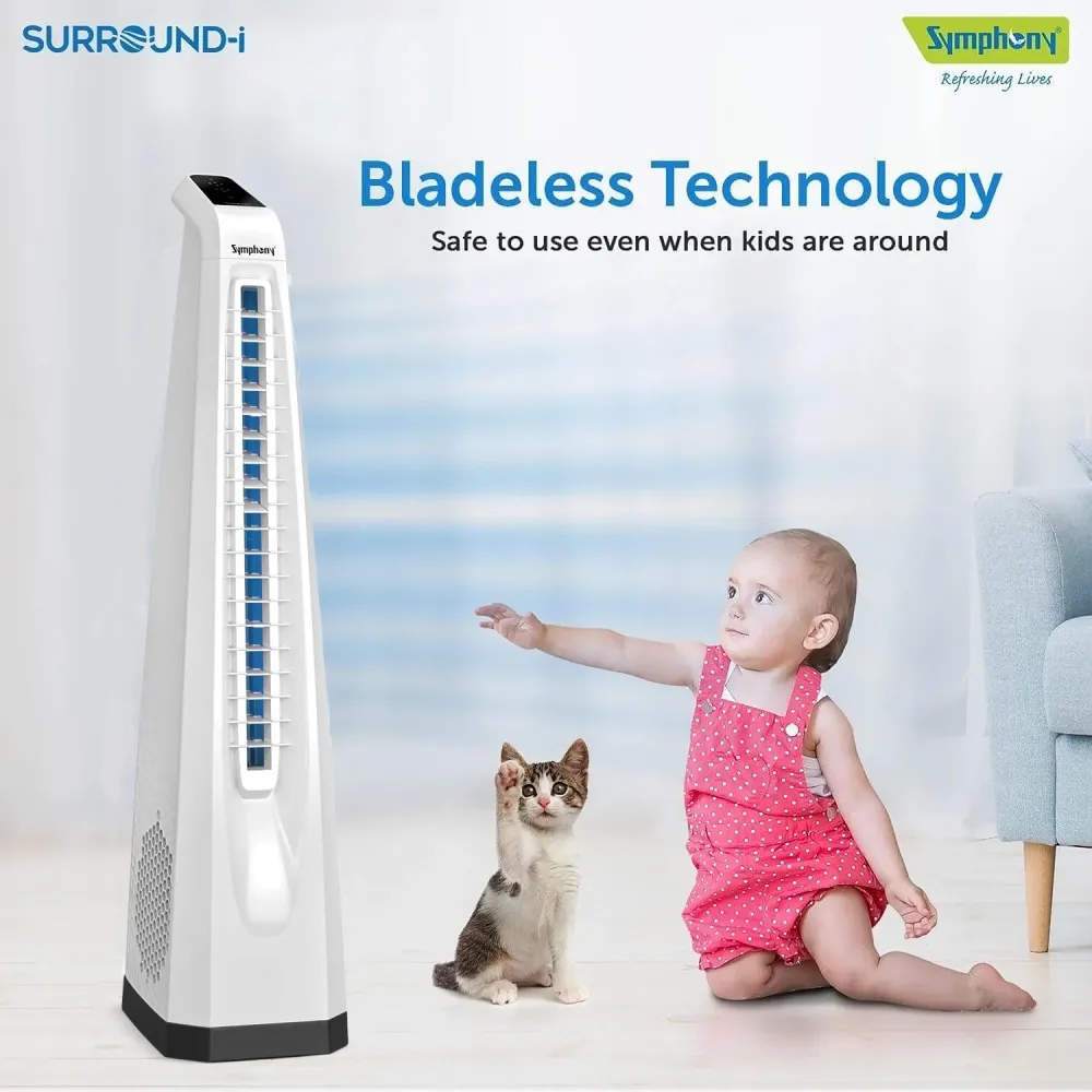 Surround-i Bladeless Tower Fan with Remote Control White