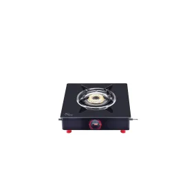 Surya Flame PNG Gas Stove 4 Burner with Brass Smart Glass Top Cooktop ISI Certified Doorstep Services 2 Years (Double Burner Black)