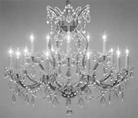 Swarovski Crystal Trimmed Maria Theresa Chandelier Crystal Lighting Chandeliers Lights Fixture Pendant Ceiling Lamp For Dining Room Entryway Living Room H28" X W37" - A83-Cs/1514/15 1Sw