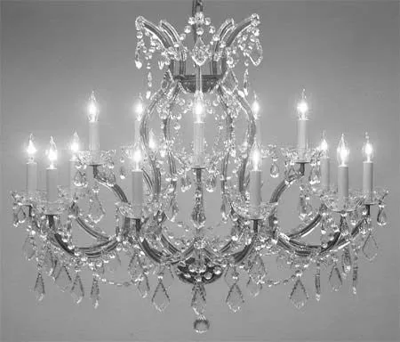 Swarovski Crystal Trimmed Maria Theresa Chandelier Crystal Lighting Chandeliers Lights Fixture Pendant Ceiling Lamp For Dining Room Entryway Living Room H28" X W37" - A83-Cs/1514/15 1Sw