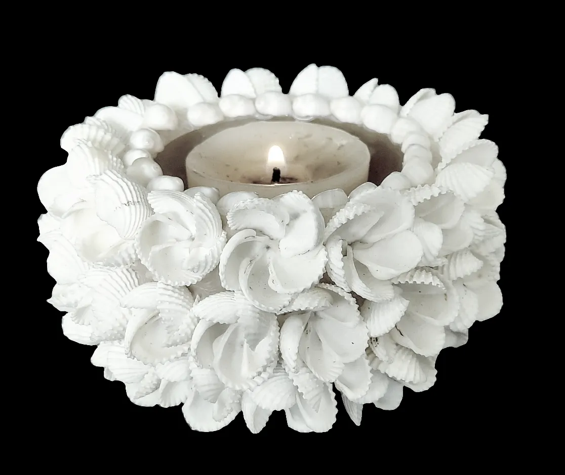 Table Decor Lighting: 
Bowl Shaped Natural Sea shells Tea Light Holder.