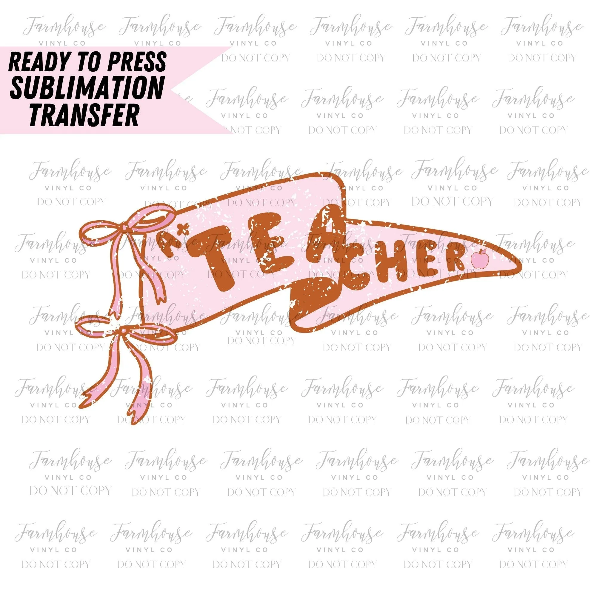 Teacher Retro Pennant, Ready to Press Sublimation Transfer, Sublimation Transfer, Heat Transfer, Trending Graphic 22-23, Retro School