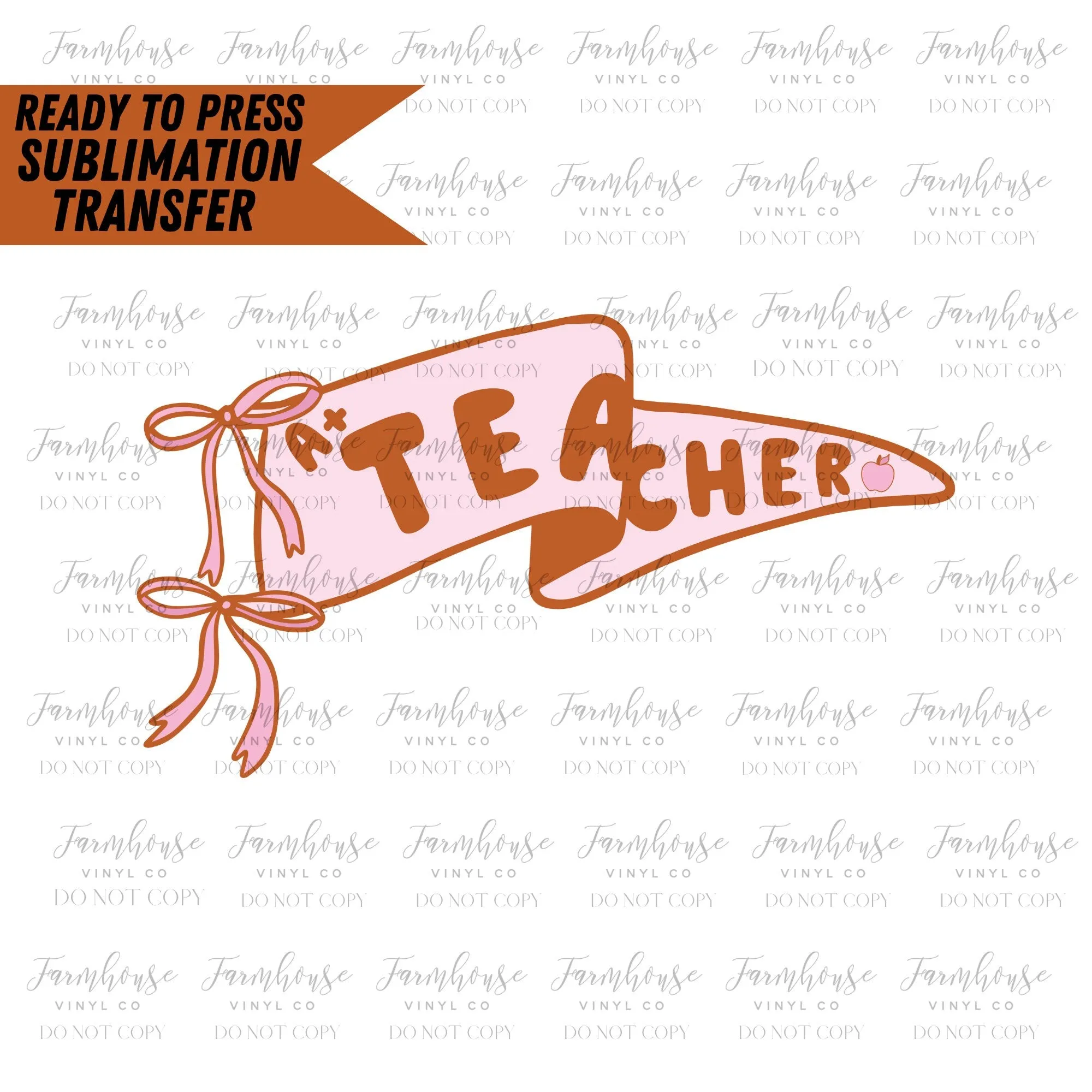 Teacher Retro Pennant, Ready to Press Sublimation Transfer, Sublimation Transfer, Heat Transfer, Trending Graphic 22-23, Retro School