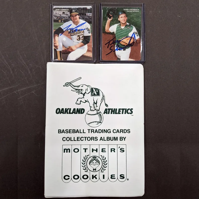 Terry Steinbach & Jose Canseco Autographed Complete Oakland A's Mother's Cookies Team Set (Various Years to Choose From)