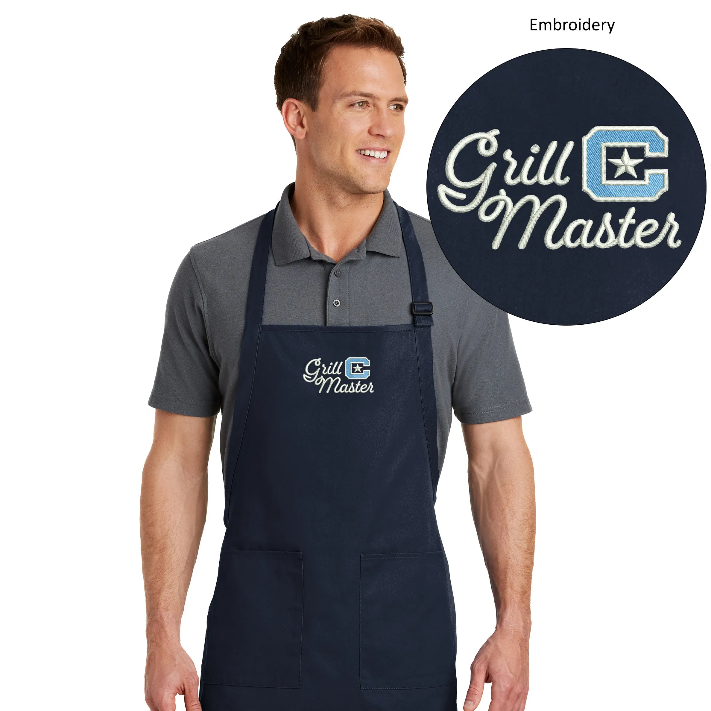 The Citadel, Grill Master, C Star, Embroidered Port Authority® Full-Length Apron with Pockets