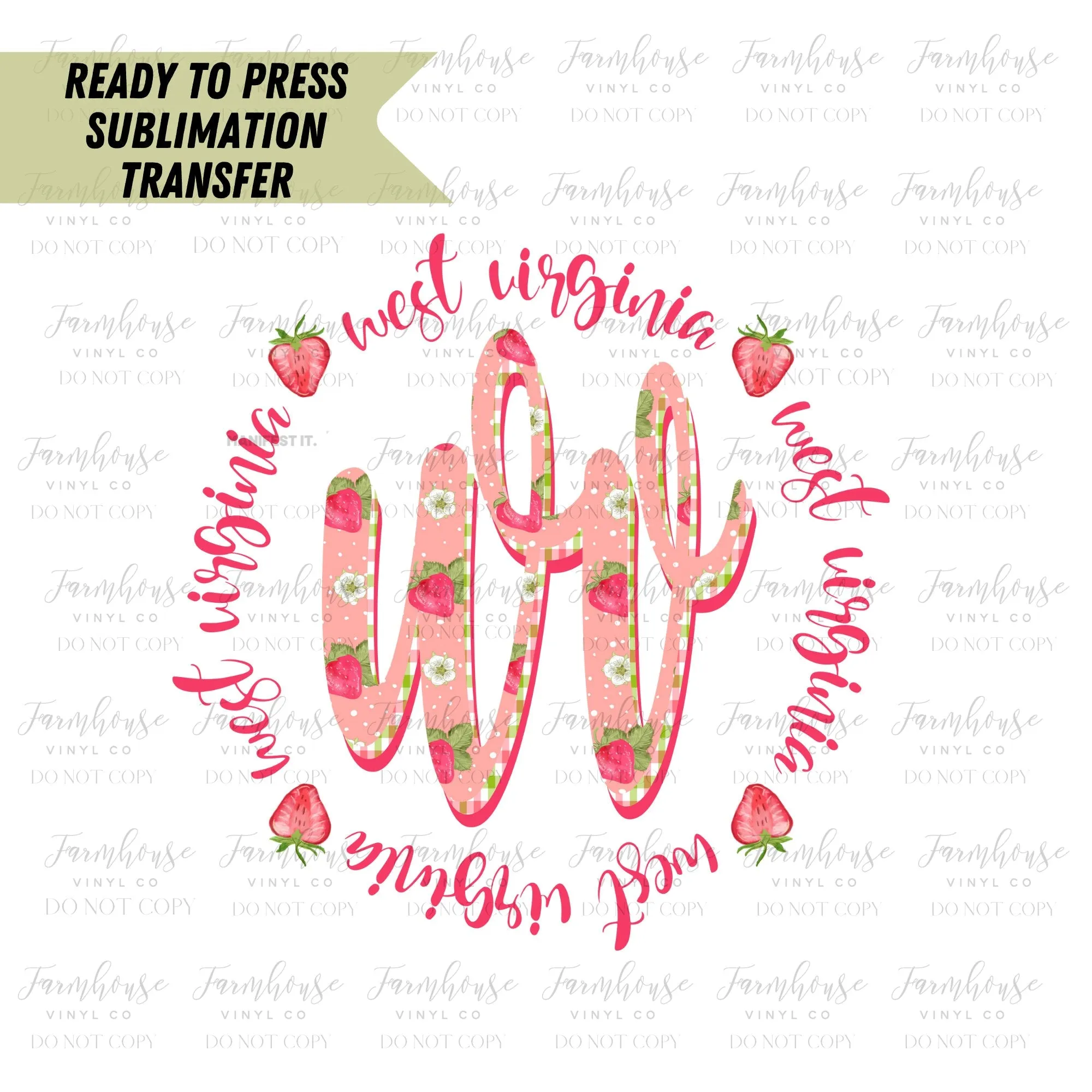 TN Strawberries State Festival Retro Ready To Press Sublimation Transfer