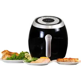 Total Chef Electric Air Fryer Oven 3.8QT/3.6L, Digital Touchscreen Controls, 7 Smart Cooking Presets, Adjustable Temperature and Timer, Non-Stick Basket, Quick and Easy Meals, Black and Silver