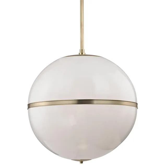 TRUAX 4 LIGHT CHANDELIER, AGED BRASS