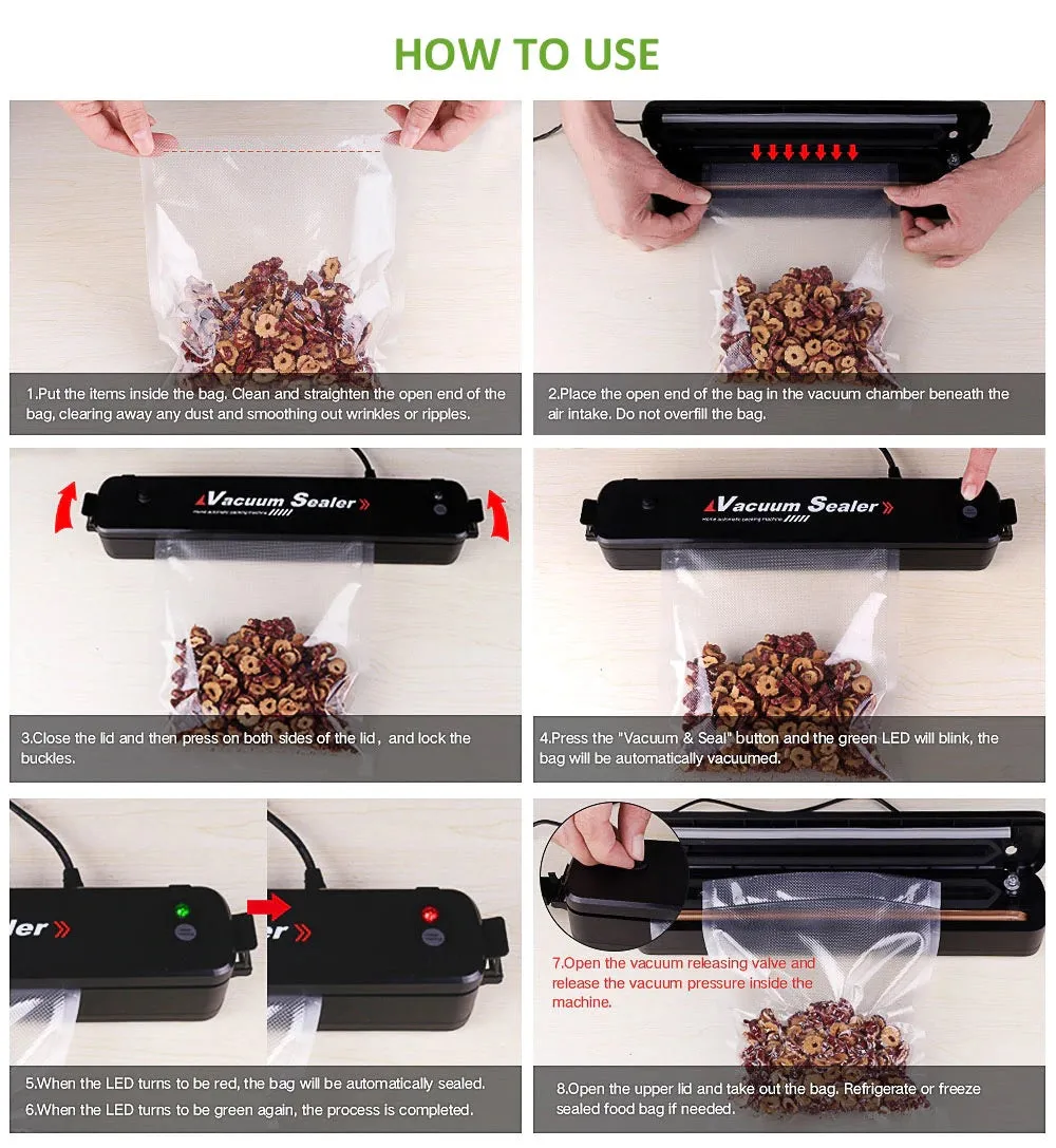 Vacuum Sealer With 15Pcs Bag plus 28cm roll