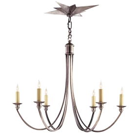 VENETIAN MEDIUM CHANDELIER, ANTIQUE SILVER