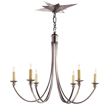 VENETIAN MEDIUM CHANDELIER, ANTIQUE SILVER