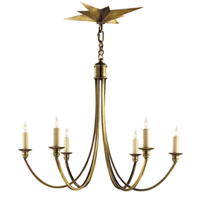 VENETIAN MEDIUM CHANDELIER, HAND RUBBED ANTIQUE BRASS