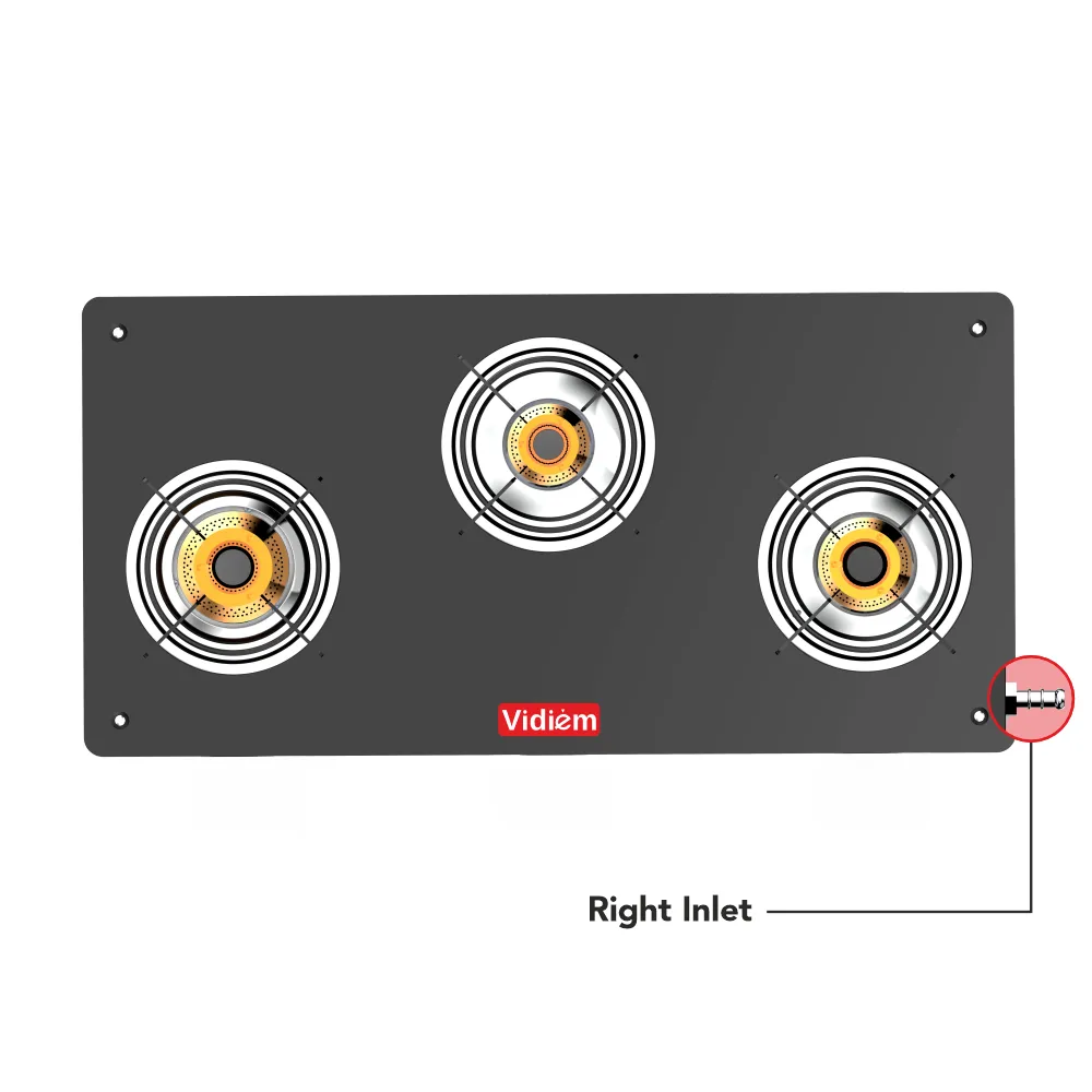 VIDIEM AIR PLUS 3 BURNER FRAMELESS GAS STOVE - AUTO IGNITION